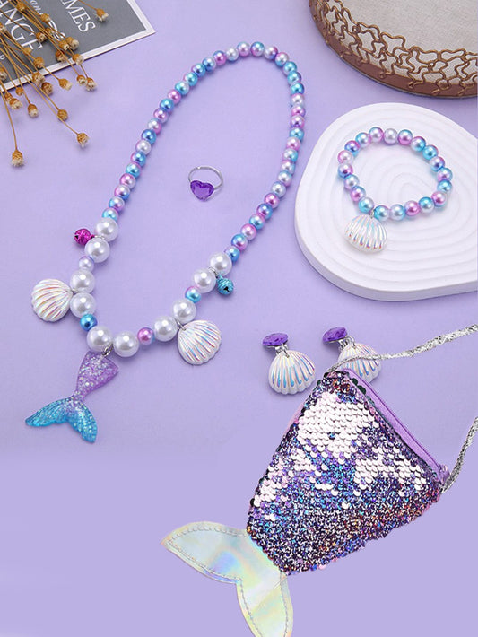 Violet Mermaid Themed Children's Accessories Set Violet Purple