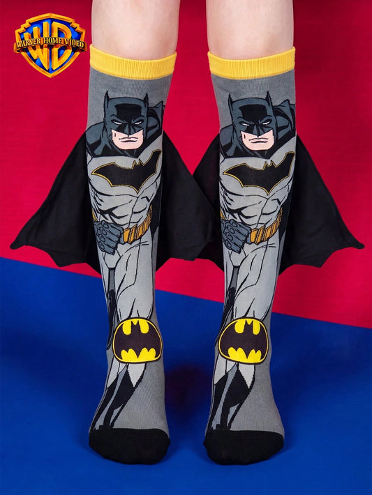 1 Pair Cute Superhero Fan Knee-High Socks And Fashionable Children's High Socks