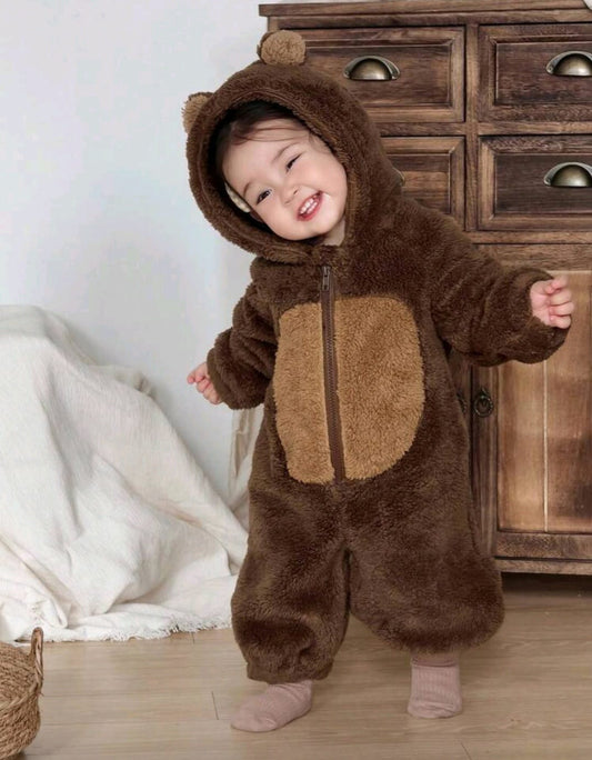 DAZY Baby Girls Cartoon Color Block Long Sleeve Jumpsuit Loungewear