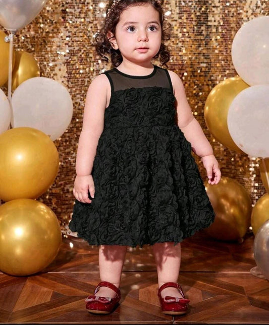 Elegant 3D Floral Mesh Party Dress
