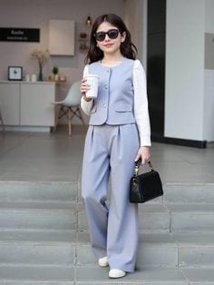 Elegant Waistcoat & Wide Leg Pants Co-Ord Set