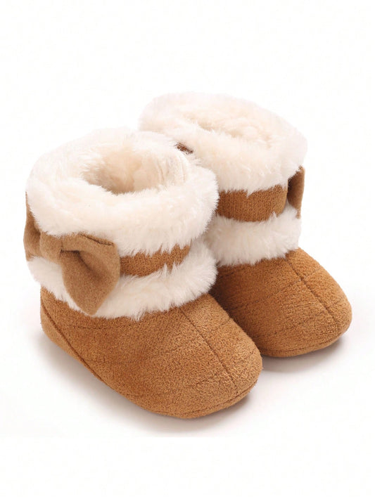 Winter New Infant Shoes 0-1 Years Old Toddler Soft Sole Snow Boots Brown