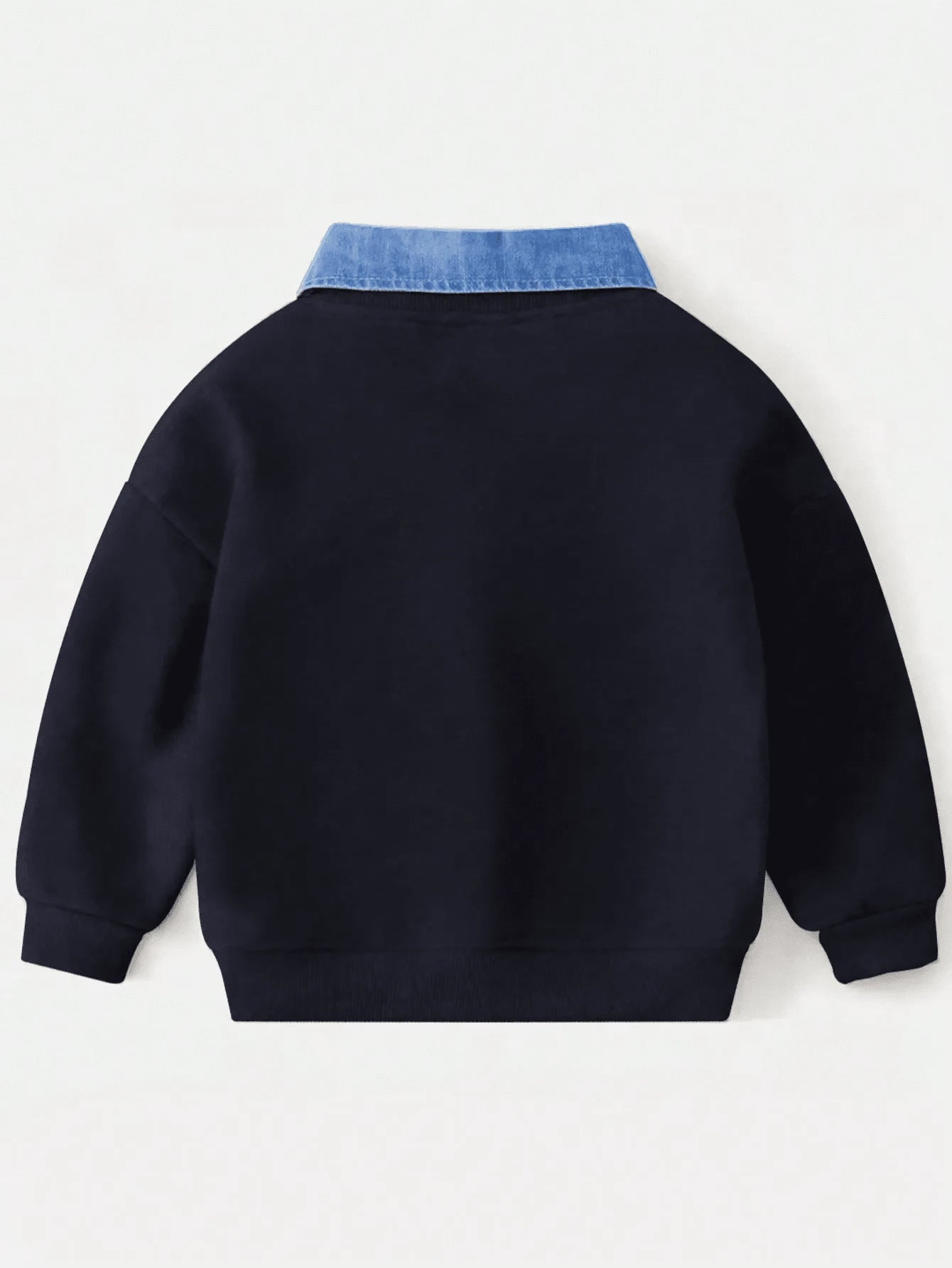 Young Boy Mock 2 Pieces Collar Splicing Sweatshirt