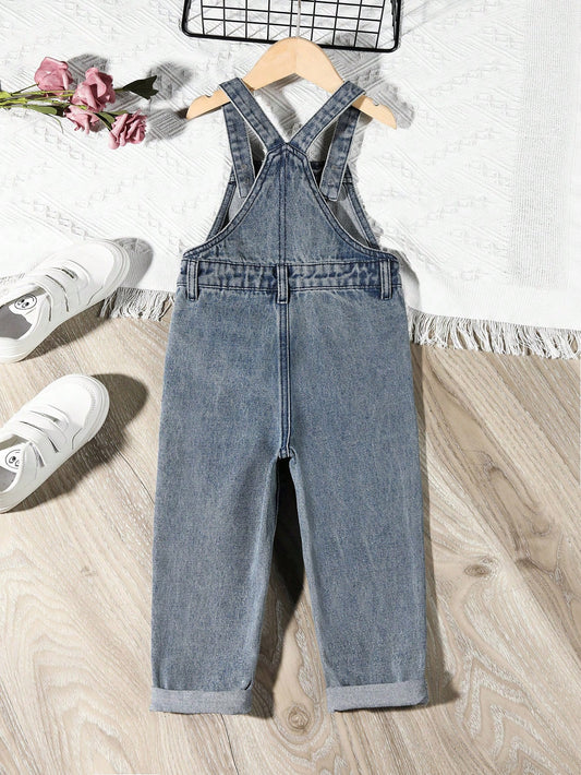 Young Girl Elegant And Casual Campus Style Bib Denim Overalls
