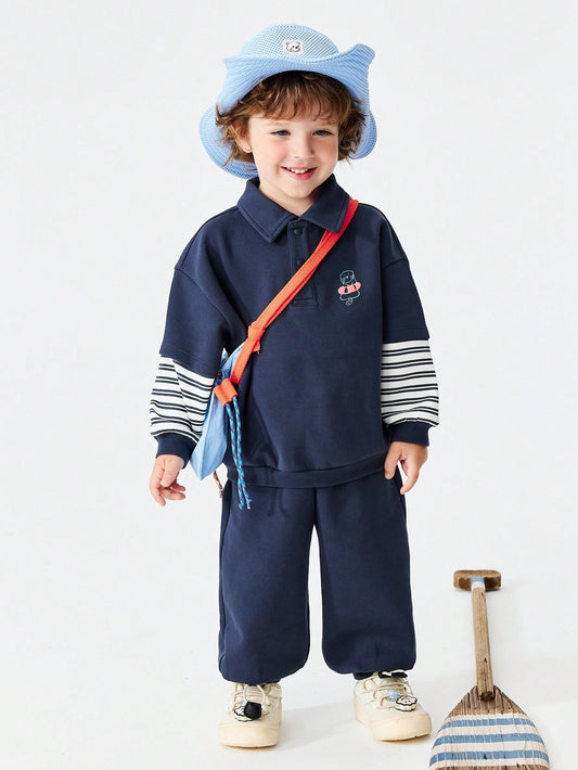 Mini bala 2pcs Kids Sweatshirt Set Pullover Hoodie And Sweatpants