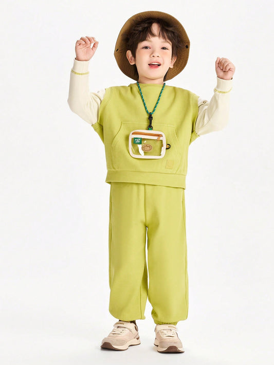mini bala Boys' Long-Sleeve Set Yellow Green