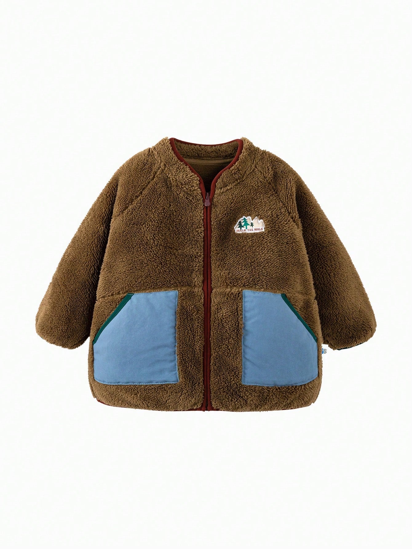 Kids Double-Sided Fleece Coat Walnut Brown