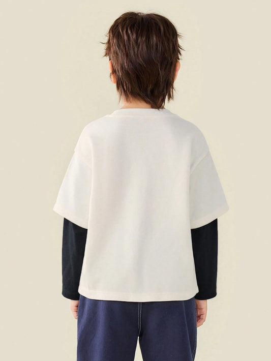 Teddy Bear Two-Layer Long Sleeve Tee